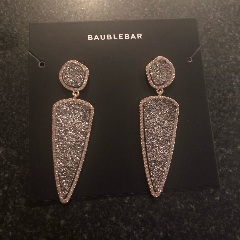 Baublebar gold and druzy earrings
